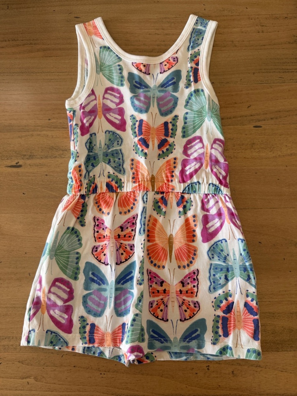 Tea Collection Butterfly Print Romper - Multicolor